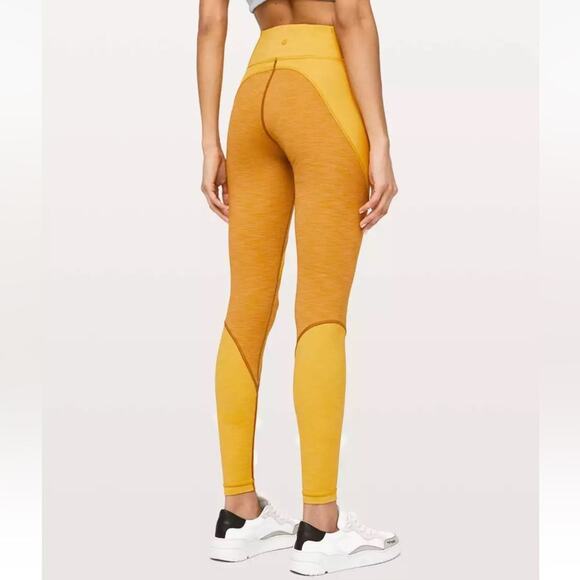 Lululemon 4 Early Extension High Rise Tight 28" Fools Gold Pockets - Picture 1 of 13